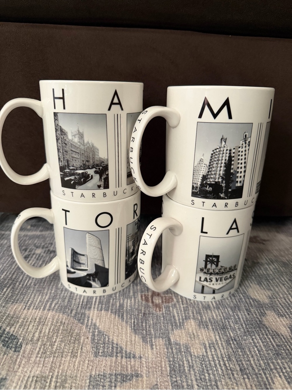 Starbucks 4 Barista Mugs (Harlem, Toronto, Miami, Las Vegas)